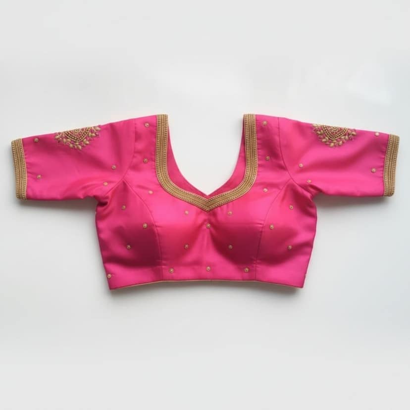 Pink Embroidered Ethnic Blouse view 2