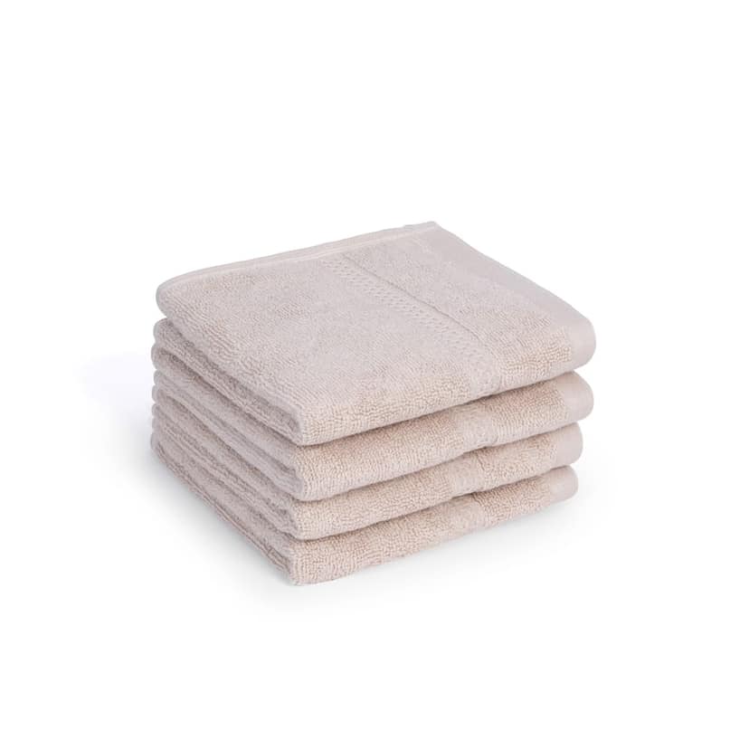 Feather & Spun Bamboo Cotton Face Towel(Pack of 4) | Lavender Fragrance | Oeko-TEX® Standard 100 | Anti Microbial | Fade Resistant | Double Needle Stitch | 600 GSM - 33 cms x 33 cms
