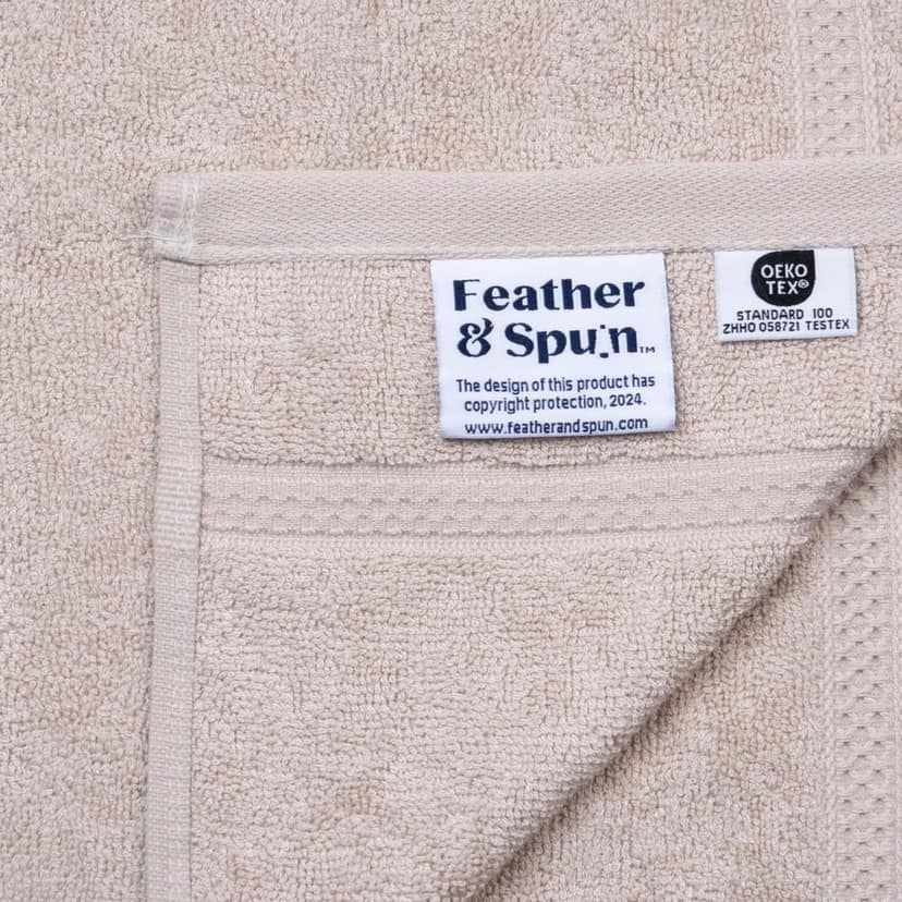 Feather & Spun Bamboo Cotton Face Towel(Pack of 4) | Lavender Fragrance | Oeko-TEX® Standard 100 | Anti Microbial | Fade Resistant | Double Needle Stitch | 600 GSM - 33 cms x 33 cms view 3