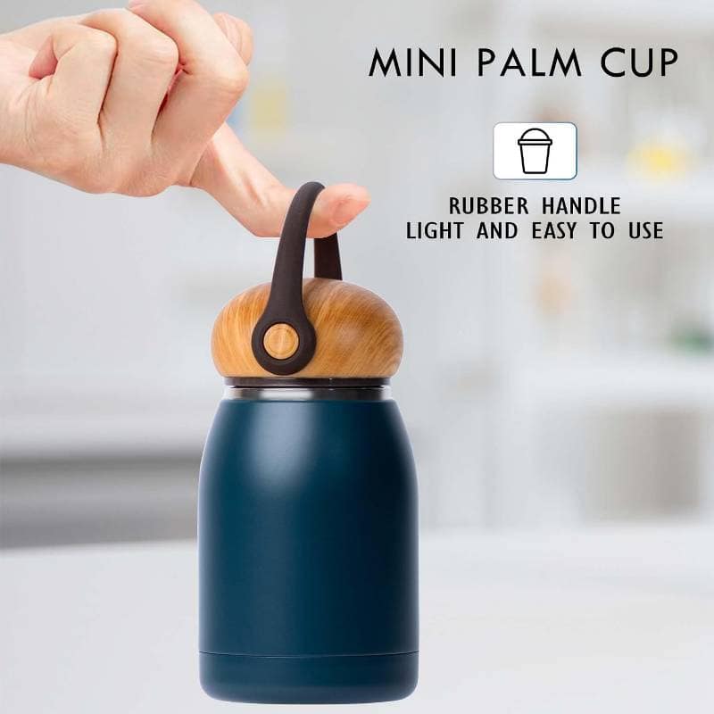Mini Palm Cup Insulated Stainless Steel Bottle (Dark Blue) | 304 Stainless Steel Liner | Travel & Daily Use view 2