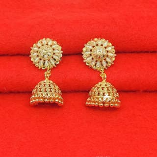 Traditional 1gm gold and micron plated jhumkis