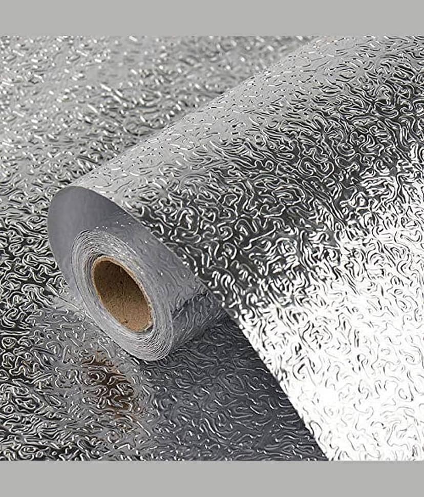 Waterproof Self Adhesive Aluminium Foil Wall Paper For Walls Drawers (60x200cms) (Pack of 1)