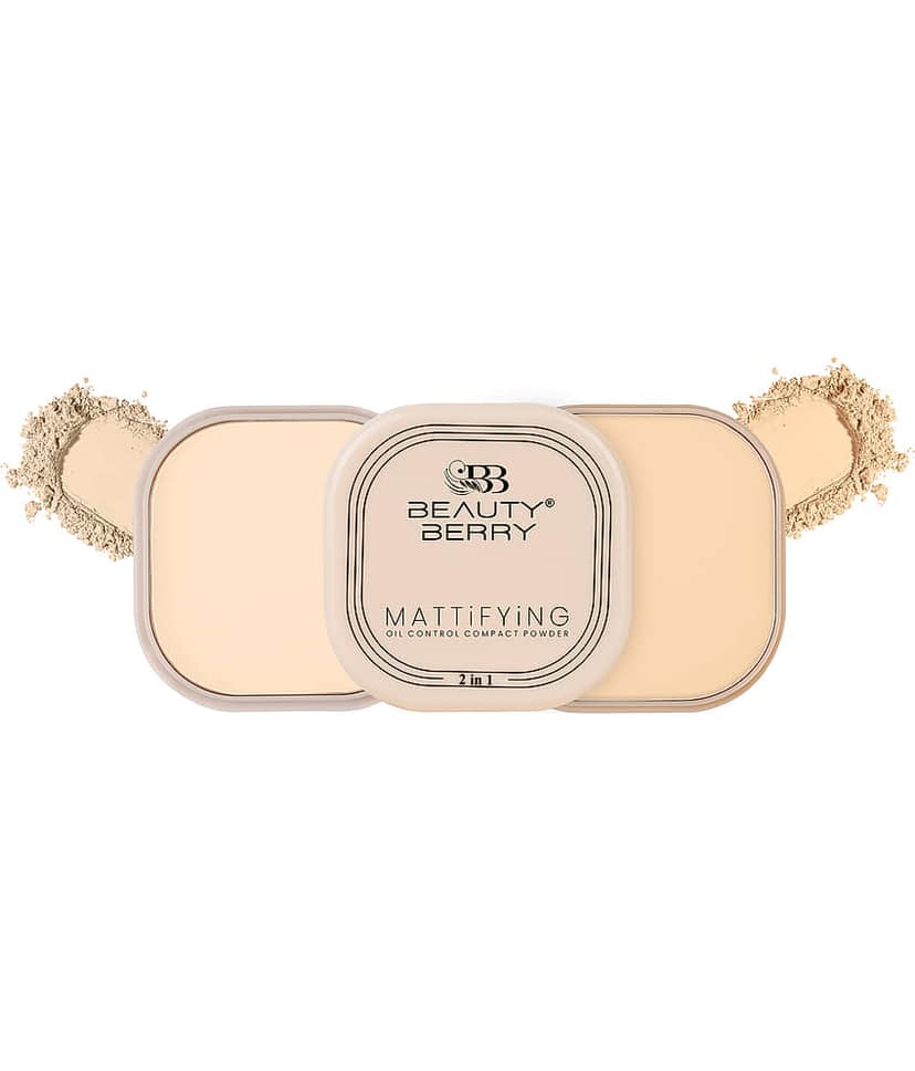 Beauty Berry Mattifying Oil Control Compact Powder 2 in 1 - Natural 18g
