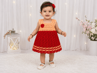 Hand-Knitted Woolen Baby Girl Frock