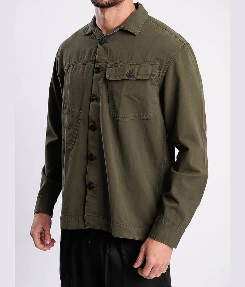 IVOC 100% Cotton Relaxed Fit Solids Full Sleeves Men's Casual Shirt - Olive ( Pack of 1 ) view 4