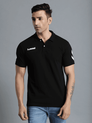Go Cotton Polo Neck Cotton Rich Half Sleeve Solid Regular fit Cottonpoly T-shirt for Men Comfortable soft Breathable Fabric Stretchable for Everyday Use Ideal for Casual wear and officewear