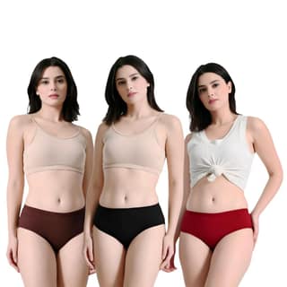 FAIRO STORE Women's Cotton Hipsters Comfortable Solid Hipster Multicolor Panties (X L Size 95 cm) Pack of 3