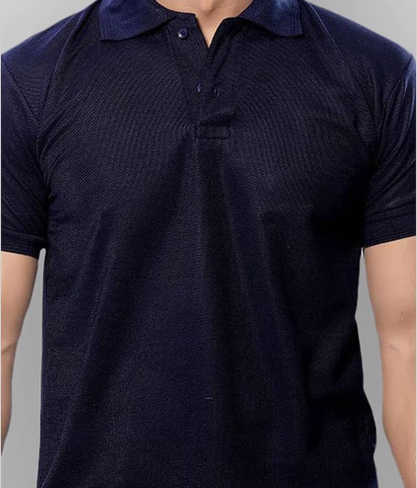 in365 Pack of 1 Cotton Blend Regular Fit Solid Half Sleeves Men's Polo T Shirt ( Turquoise ) view 2