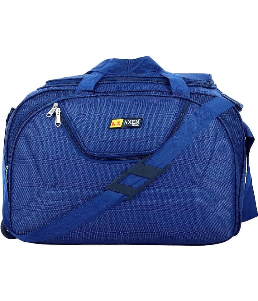 AXEN BAGS - Blue Polyester Duffle Trolley