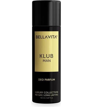 Bella Vita KLUB Men Body Perfume 150ml No Gas Deo for Men Spicy and Musky Fragrance with Refreshing Lemon Rose Petals & Warm Vanilla Notes