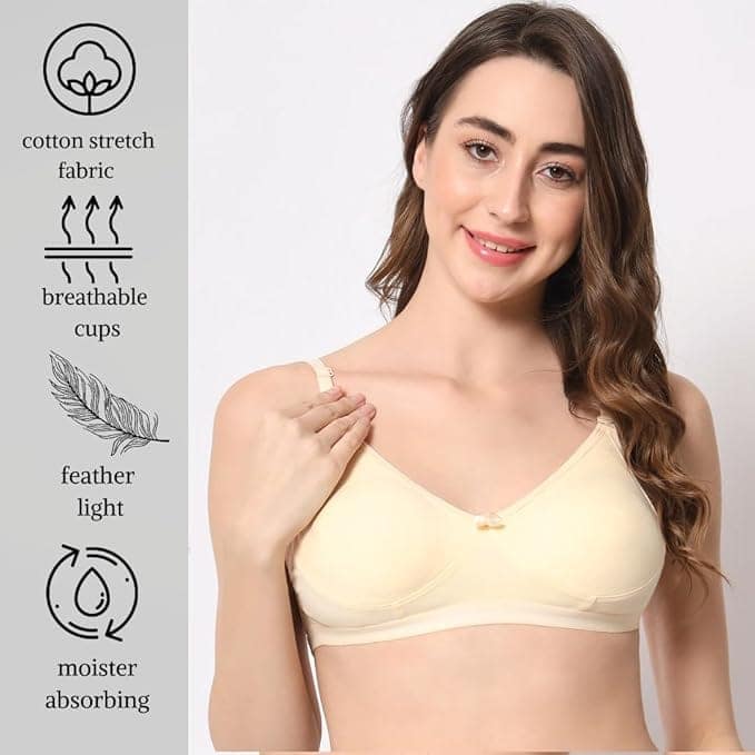 Bewild full coverage Backless cotton bra for women and girls/ladies/casual/non padded/everyday/transparent strap & band free view 6
