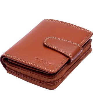 Tough Women Casual Brown Genuine Leather Wallet - Regular Size (11 Card Slots)