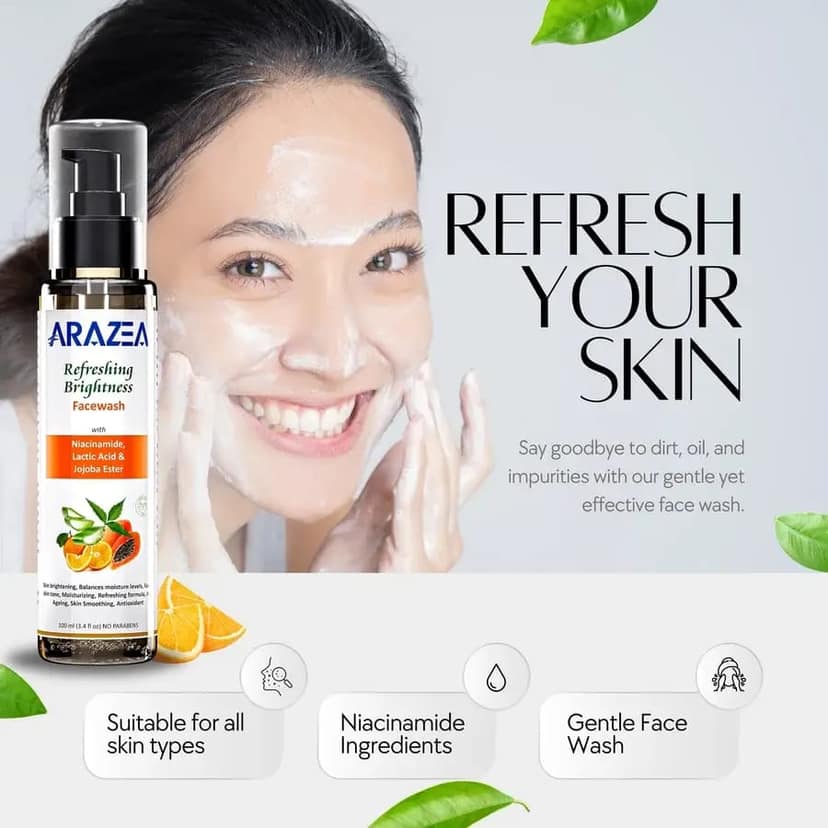 Arazea Skincare Kit-3 | Facewash and Face Serum | For Women & Men | Facewash & Face Serum Combo | 130ml view 4