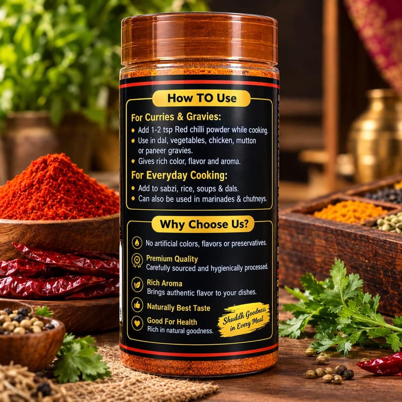 Shuddh Goodness Red Chilli Powder 250g view 3