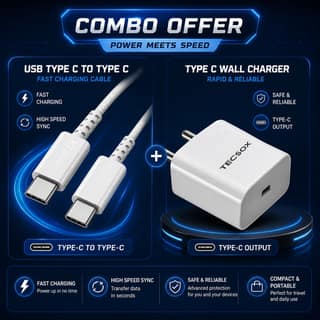 Type C 20W PD Wall Charger + Cable | Under 1999