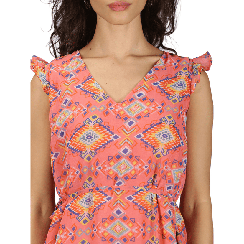 Georgette Pink Short Designer Dress view 3