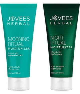 Jovees Herbal Morning & Night Ritual Moisturizer for Darkspots & FineLines 100 Each, (Pack of 2)