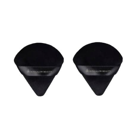 BUNGALOW BEAUTY Triangle Powder Puff Set of 2 Powder Puffs for Face Powder | Triangle Powder Puff for Loose and Cosmetic Foundation | Makeup Puff for Contouring | Cloud Kiss Makeup Sponges | Beauty Makeup Tools