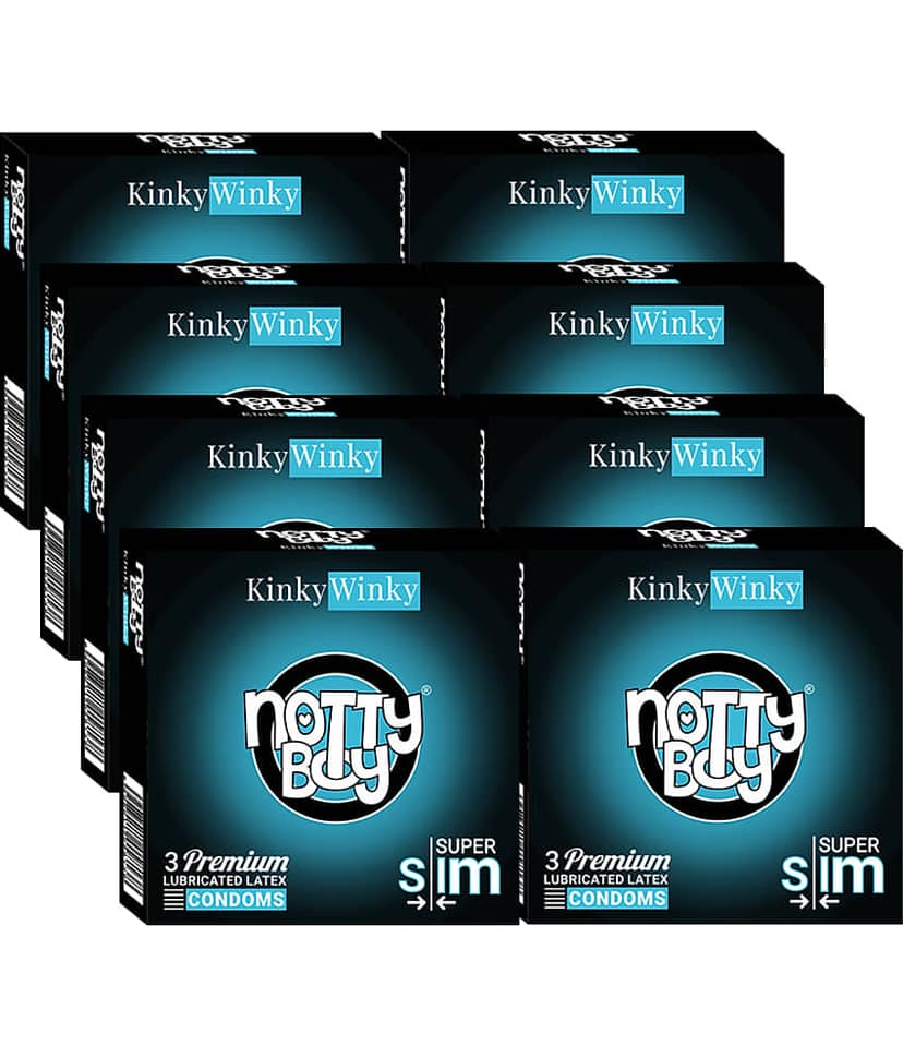 NottyBoy Super Slim Ultra Thin Extra Sensitive Condoms - (8 Pack, 24Pcs)