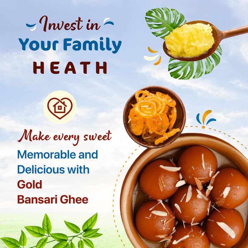 Gold Bansari Premium Pure Desi Cow Ghee Better Digestion&Immunity 1 Litre (Pack Of 1) view 5