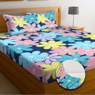 Homdazal Microfibre Abstract Queen Size Multi Color - Multi, Size - Queen