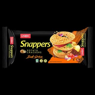 Unibic Snappers Potato Crackers - Indi Spice, Light, Crispy Snack, 75 G