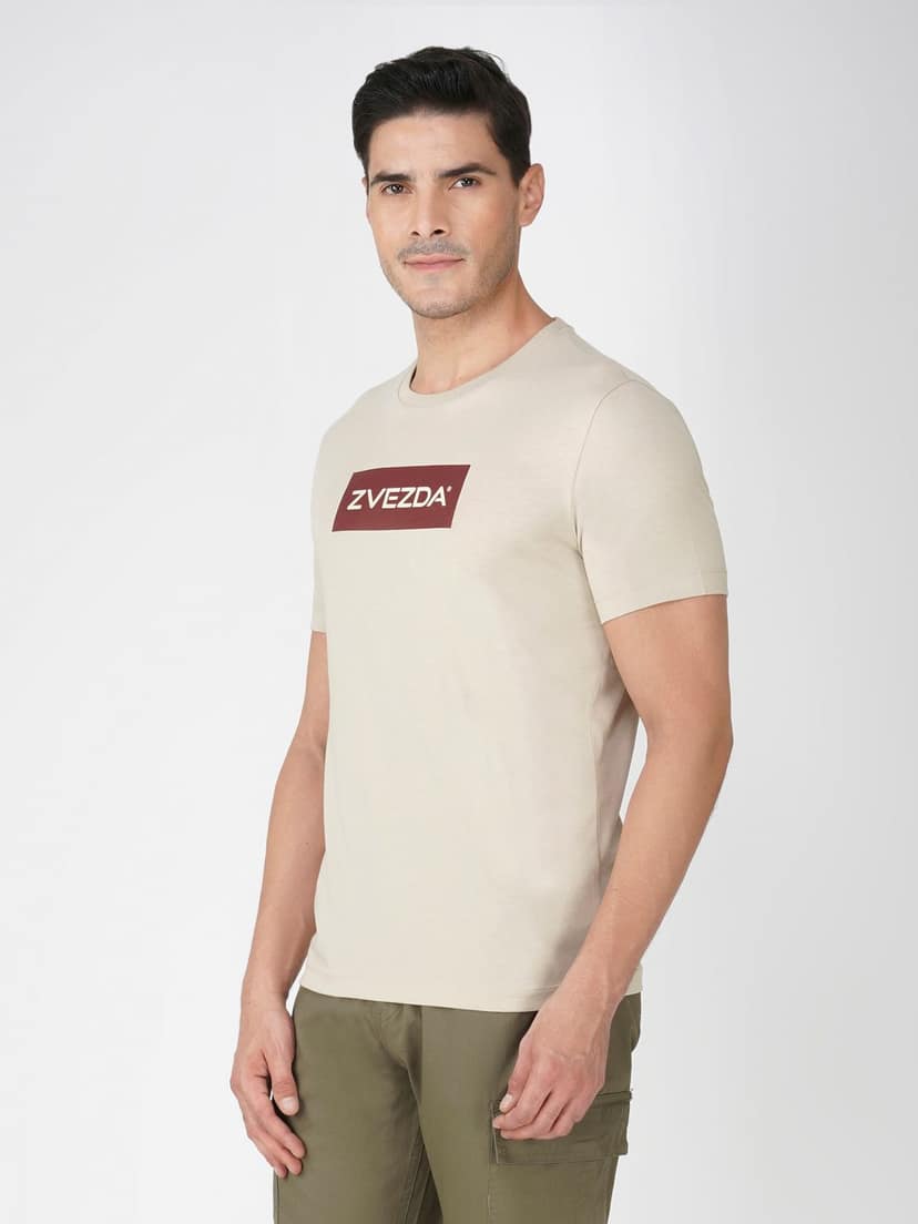 Men’s Branded Lightweight Cotton Round Neck T-Shirt-Grey