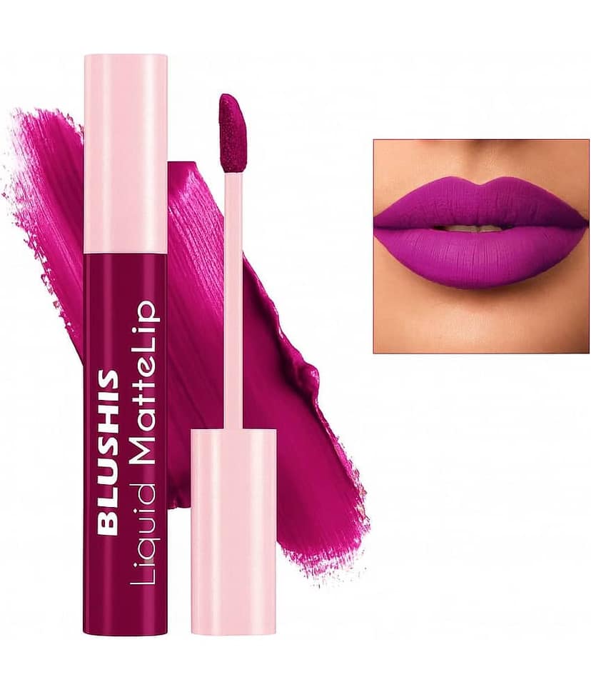 BLUSHIS Purple Matte Smudge Free Liquid Lipstick ( Pack of 1 )