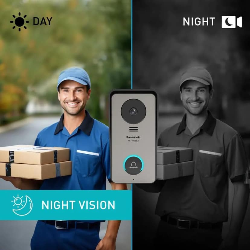 Panasonic VL-SA70SX Video Intercom System | Home & Office | Sensor Integration | Color Night Vision | Picture Recording Feature | Video Recording with additional SD Card | Includes Room Monitor (VL-VA500SX) & Door Station (VL-VA500SX) view 8