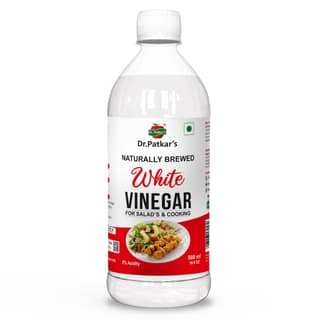 Dr. Patkar's Naturally Brewed White Vinegar for Salad Cooking | Cleaning Purpose | Flavoursome & Nutritious (500ml)