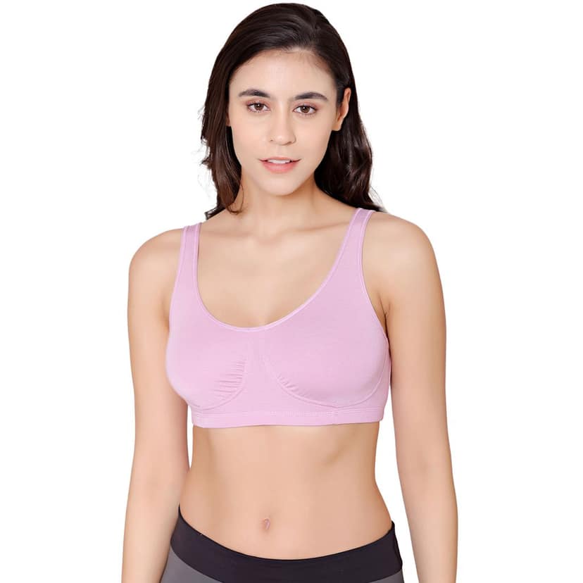 Bodycare modal spandex wirefree broad straps soft cup sleep bra-1625LILAC