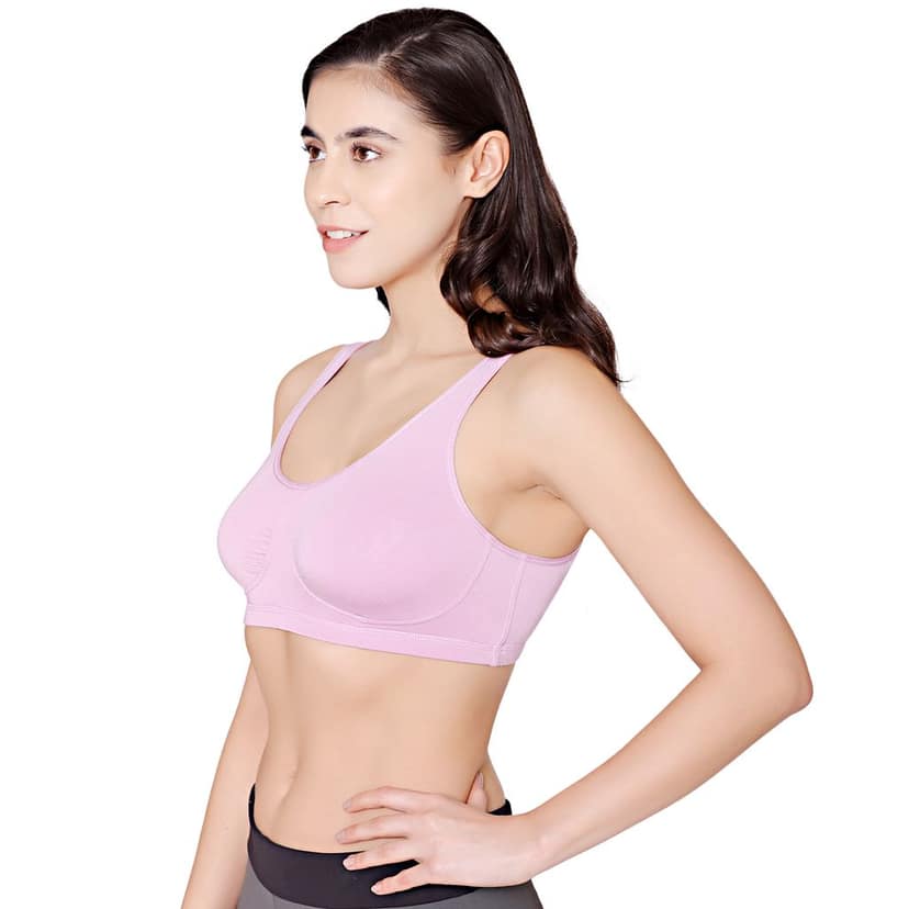 Bodycare modal spandex wirefree broad straps soft cup sleep bra-1625LILAC view 2
