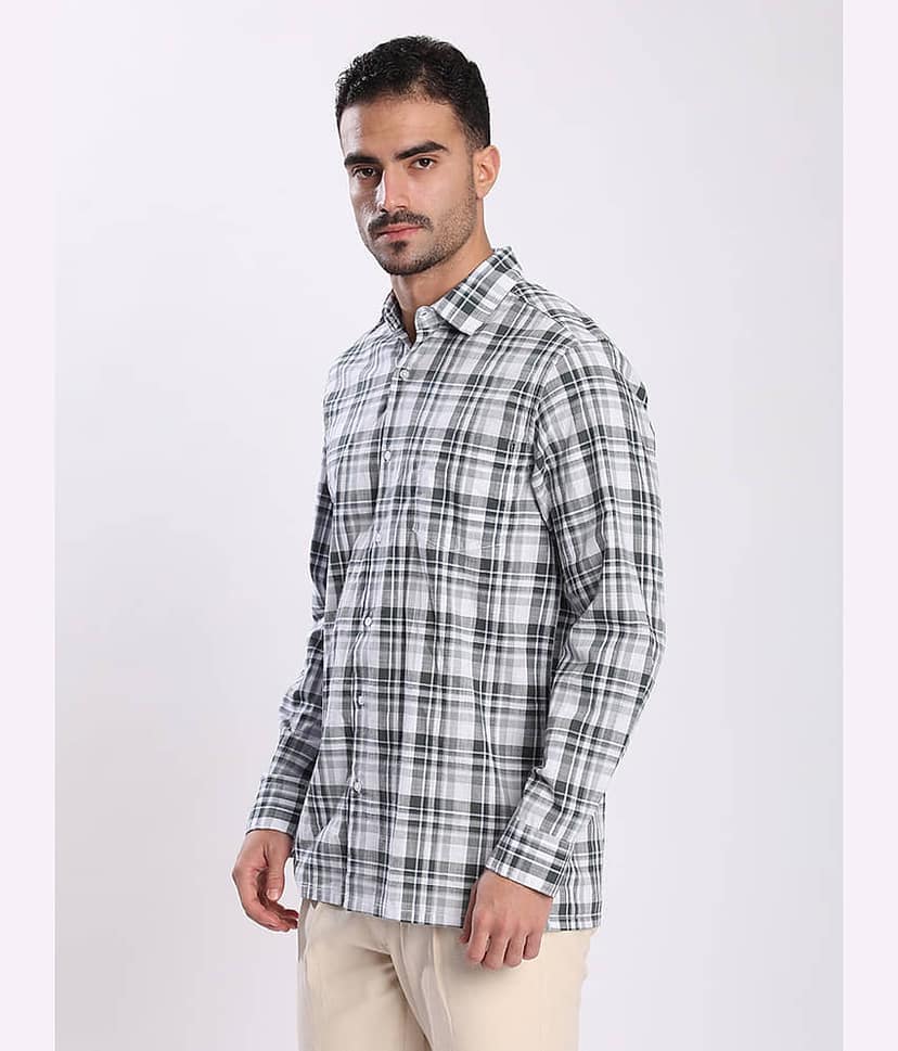 IVOC 100% Cotton Regular Fit Checks Full Sleeves Men's Casual Shirt - Multicolor ( Pack of 1 ) view 3