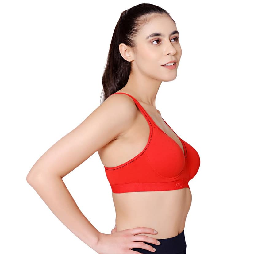 Bodycare cotton spandex wirefree adjustable straps seamless padded sports bra-1615B view 3