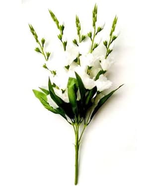 Green plant indoor Bougainvellia White Artificial Flowers Bunch - Pack of 1