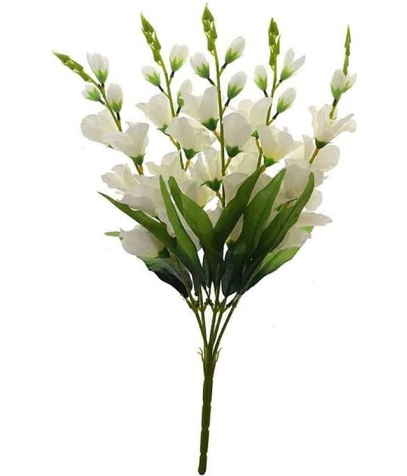 Green plant indoor Bougainvellia White Artificial Flowers Bunch - Pack of 1 view 2