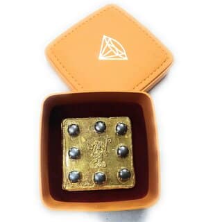 Ketu Yantra with Lehsunia (Cat's Eye) Stone in Gold Plated for Pooja and Wealth/Business, Status Prosperity