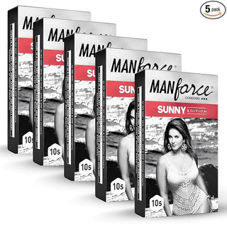 Manforce Ribbed & Dotted Sunny Edition Condoms 10 Pcs x Pack of 5