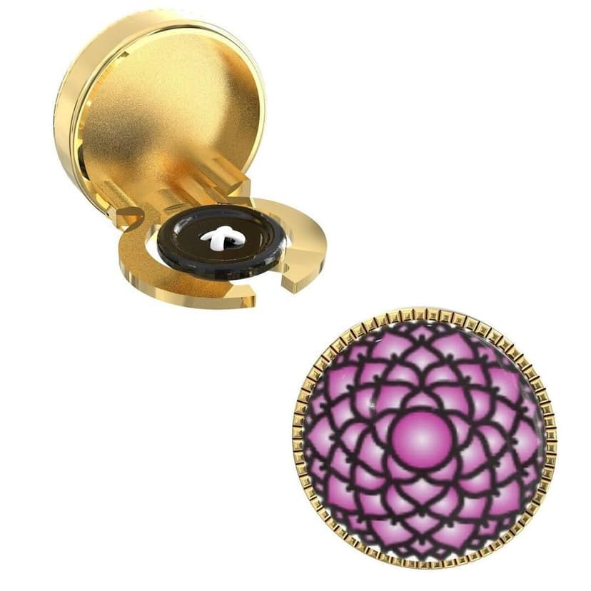 The Smart Buttons - Shirt Button Cover Cufflinks for Men - Crown Chakra Design Pattern view 7