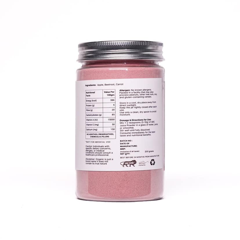 ABC Powder 200g – Apple Beetroot Carrot Juice Superfood | Immunity, Skin Glow, Heart Health & Energy Booster | No Sugar, No Preservatives | Merahe view 6
