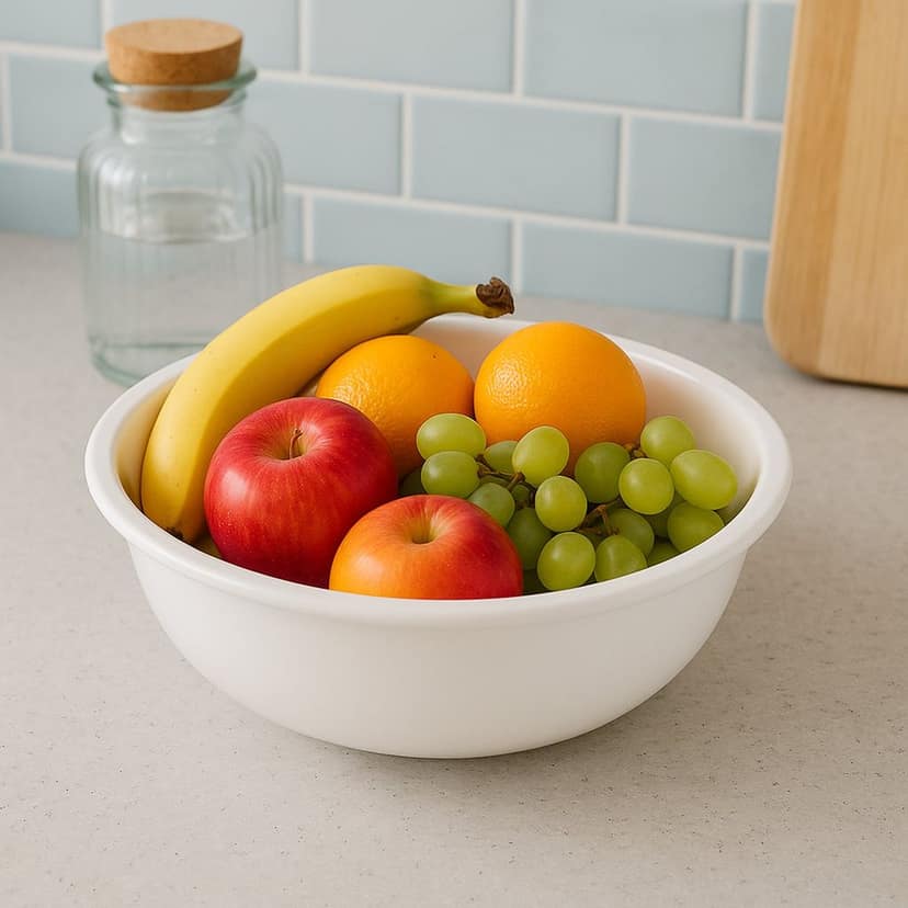 Plastic Serving Bowl 6 Inch – Deep Round White Kitchen Bowl view 2