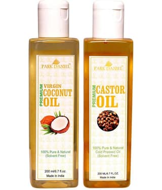 Park Daniel Premium Coconut & Castor Oil(400 ml) 100% Pure & Natural 200 ml Pack of 2