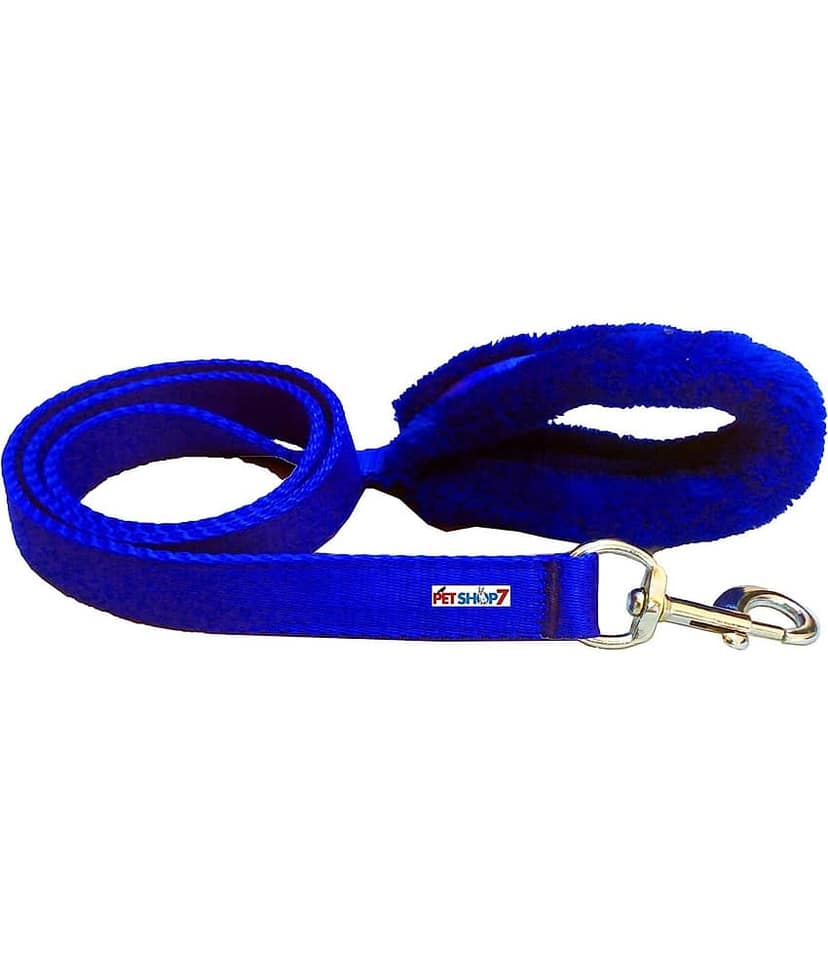 Petshop7 Nylon Nug Fur Padded Dog Collar and Dog Leash - Medium (Adjustable Neck Size : 14-17inch) view 2