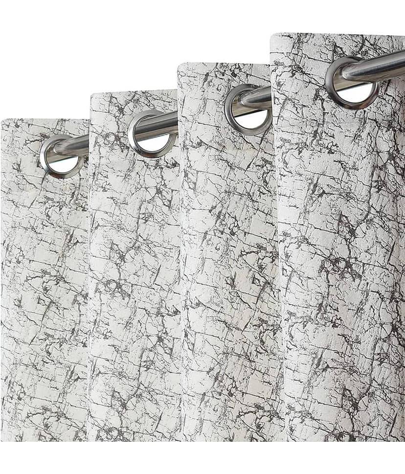Kraftiq Homes Abstract Blackout Eyelet Curtain 7 ft ( Pack of 3 ) - Multicolor view 2
