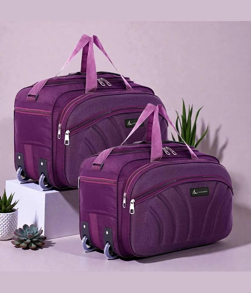 LEXCORP 55 Ltrs Purple Polyester Duffle Bag