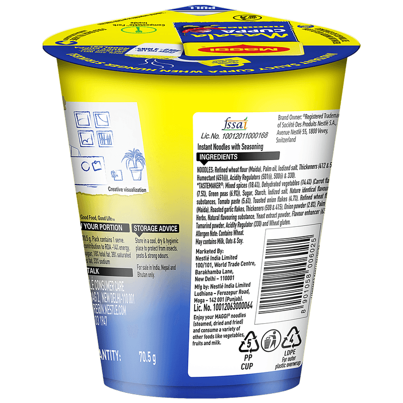 Maggi Cuppa Noodles - Masala, Quick On-The-Go Snack, 70 G view 2