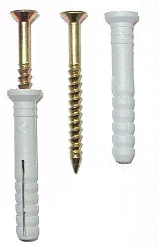 UniqueHw Nylon Plugs, 6x40 Screws - Pack of 40 Pieces