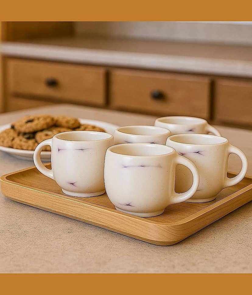 Love Unlimited Solid Bone China Tea Cup 150 ml ( Pack of 6 )