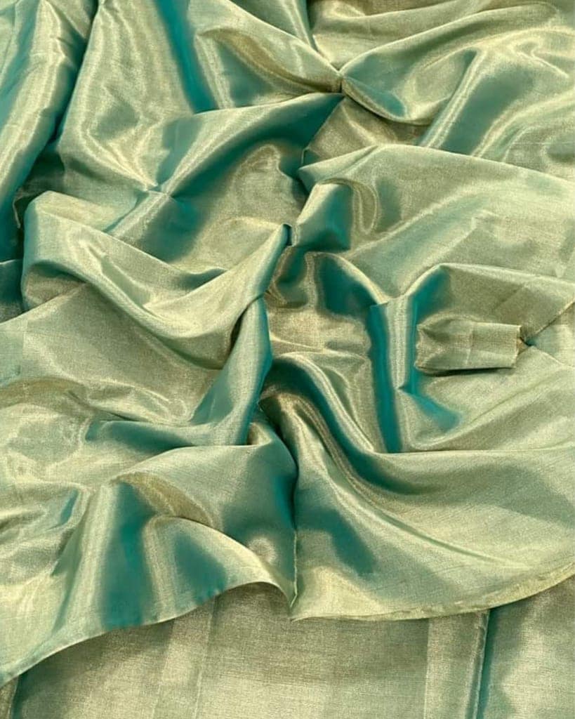 Maheshwari Tissue Silk Saree Olive Gray Color with running blouse-3816 view 2