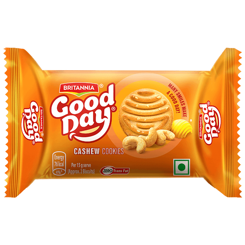 Britannia Good Day Cashew Cookies - Crunchy, Zero Trans Fat, Ready To Eat, 52.5 G view 2